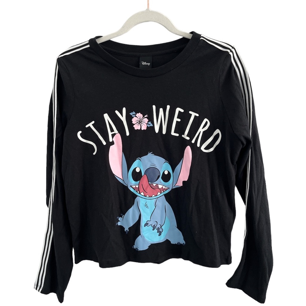 Hot topic stitch long sleeve crop top